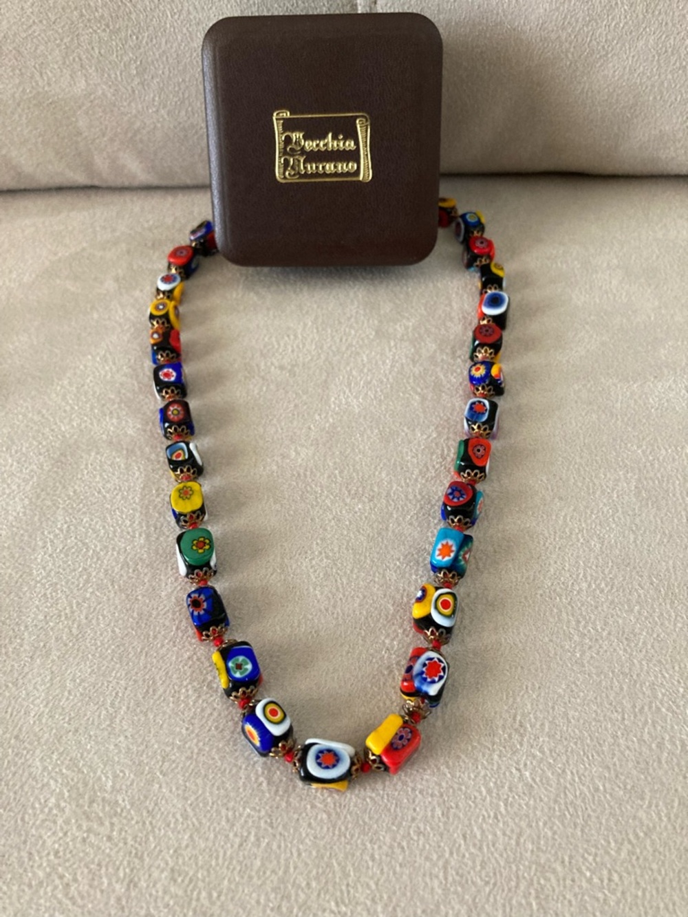 Vecchia Murano Italian Glass Bead Necklace
